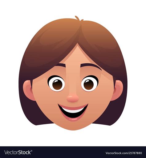 young woman head avatar cartoon face character vector. Download a Free ...
