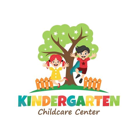Preschool Kindergarten Playgroup Logo Icon Design Template Children