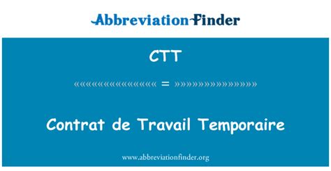 Definition Ctt Contrat De Travail Temporaire Contrat De Travail Temporaire