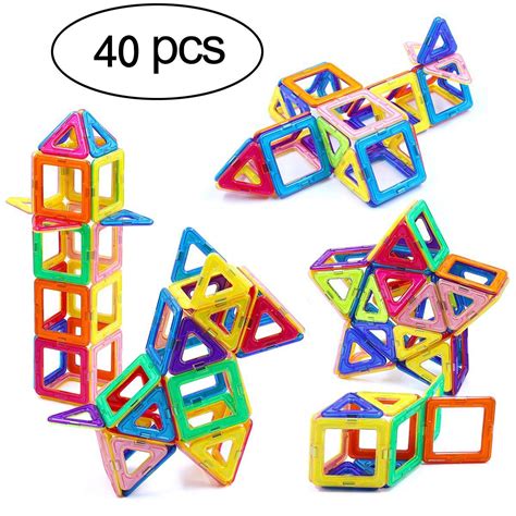 40 Pcs Magnetic Building Blocks Tile Set Stem Educational Learninig