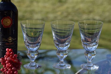 6 Vintage Steuben Teardrop Wine Cocktail Glasses Steuben 7877 C 1940 Water Goblet Bubble