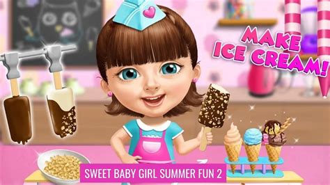 Sweet Baby Girl Summer Fun 2 Make Ice Cream Hair Salon And Shoping
