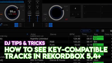 Dj Software Tips Tricks How To See Key Compatible Tracks In Rekordbox Youtube