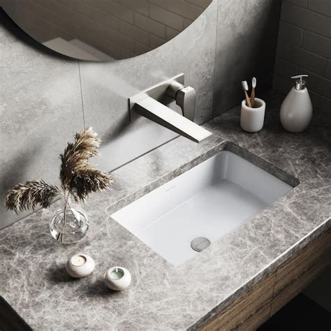 Rectangle Undermount Bathroom Sink Rectangular Small White Ceramic