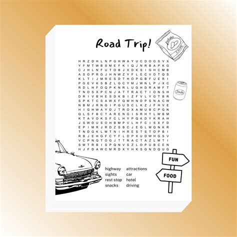Road Trip Themed Word Search Great For Kids Includes 8 Words Pdf