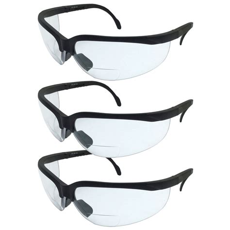 3 pair assorted lot bifocal safety reading glasses clear lens ansi reader sun ebay