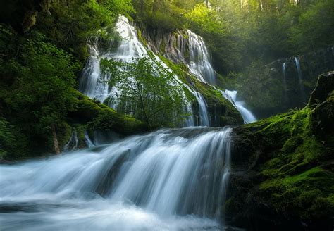 Waterfalls Waterfall Greenery Nature Hd Wallpaper Wallpaperbetter