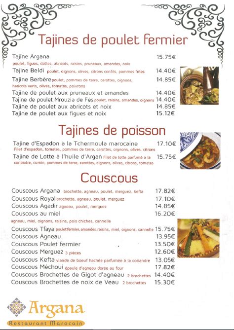 400 g de collier d'agneau, 200 g de semoule de blé dur moyenne, 4 cuisses de poulet. Argana Amnéville les Thermes 57 Moselle restaurant ...