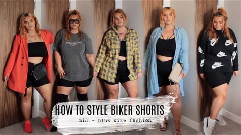 How To Style Biker Shorts Outfits Mid Plus Size Fashion Sophiebbeauty Youtube