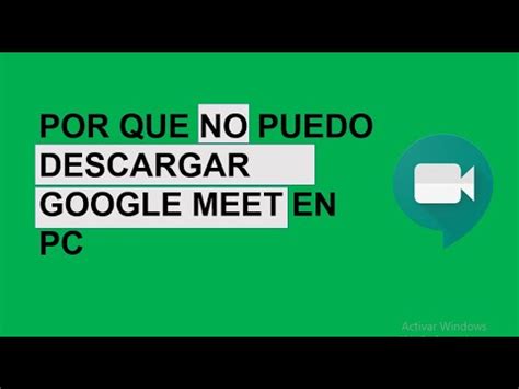 Al descargar e instalar google meet, vas a poder crear videoconferencias en donde sea que te encuentres, solo es necesario que sigas estos sencillos pasos. Por qué No Puedo Descargar Google Meet en PC - YouTube