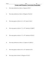 Students will practice converting between moles / grams this is a worksheet that you would want to use very early in the teaching unit as all of these problems are fairly easy ones. SCIENCE - Somerset County Technical Inst - Course Hero