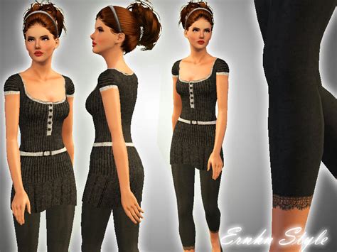 The Sims Resource Burberry Knited Tunic With Spandexes