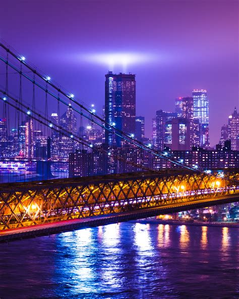 New York City 4k Wallpaper Night Cityscape Purple City