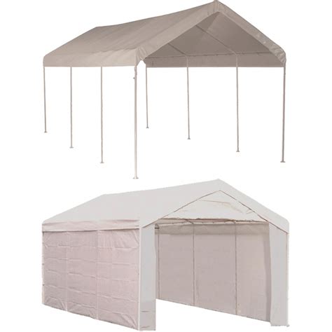 Advance outdoor 10 x 20 ft heavy duty carport car canopy garage boat shelter party tent, adjustable height from 6.0ft to 7.5ft, white. 8+ Wonderful Shelterlogic 10X20 Canopy Carport — caroylina.com