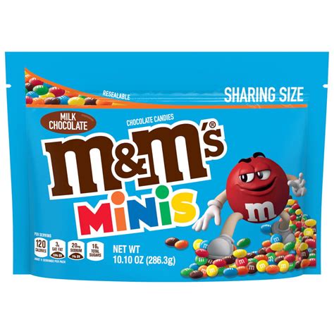 Mandms Minis Milk Chocolate Candy 101 Oz Resealable Bag Sharing Size