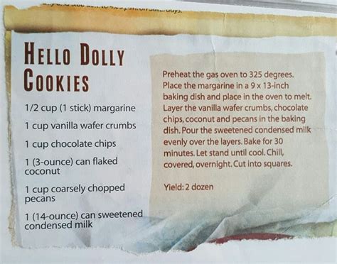 Hello Dolly Cookies Hello Dolly Cookies Baked Dishes Vanilla Wafers