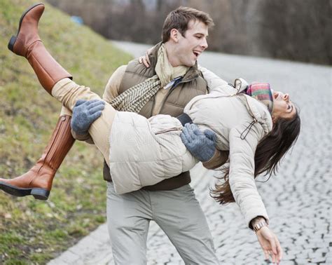 Happy Man Carrying Woman In Park Stock Photo Image Of Front 2529