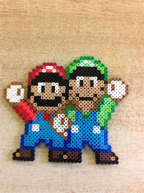 Mario Luigi Perler Bead By Amanda Collison Cross Stitch Instead