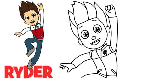 How To Draw Ryder Paw Patrol Characters Step By Step Easy Drawing For