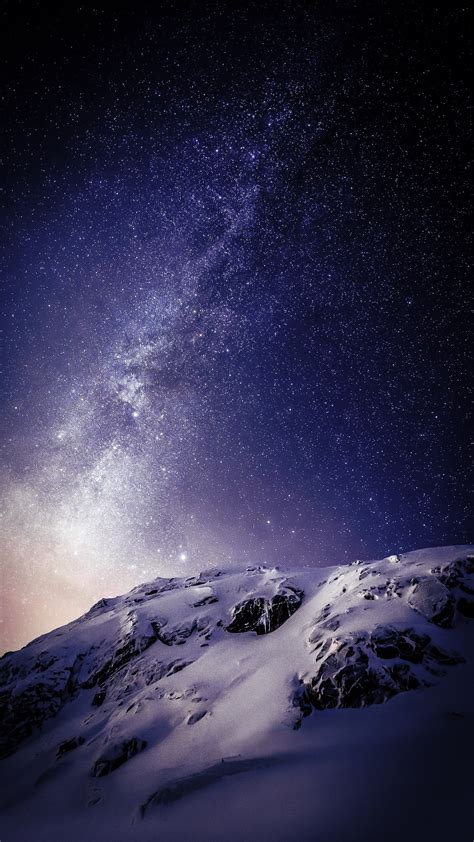 Papel De Parede Panorama Noite Galáxia Natureza Exibição De