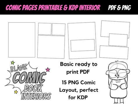 Blank Diy Comic Book Layout Printable Pages For Kdp Manga Etsy