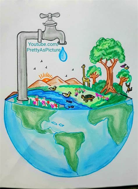 World Water Day Drawing Save Water Drawing Easy Step By Step Tutorial