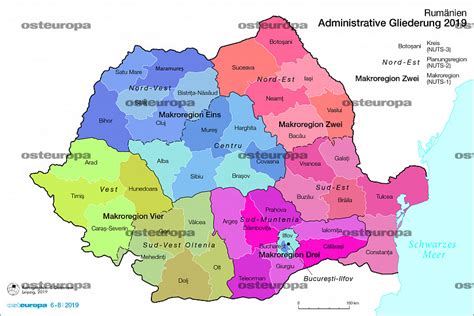 Weihnachten 2019 karte karte set. Zeitschrift OSTEUROPA | Rumänien: Administrative Gliederung 2019