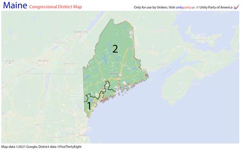 State Of Maine Us Congressional District Maps Unity Party