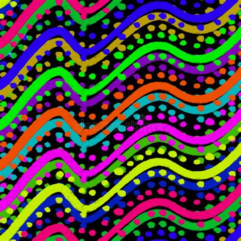 Colorful Wavy Lines Seamless Pattern Stock Illustration Illustration
