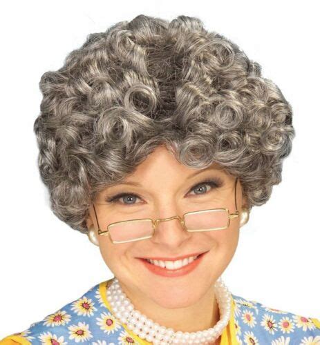yo momma old lady wig curly adult costume gray claus madea granny grandma mama ebay