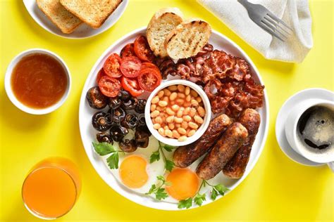 Full English Breakfast Stock Photo Image Of Overhead 232184224