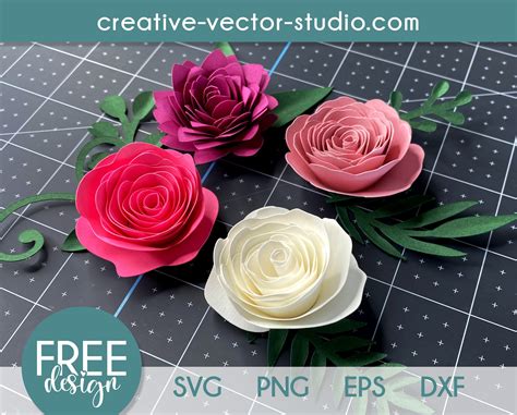 Free Rolled Flower Svg Bundle Png Dxf Eps Creative Vector Studio