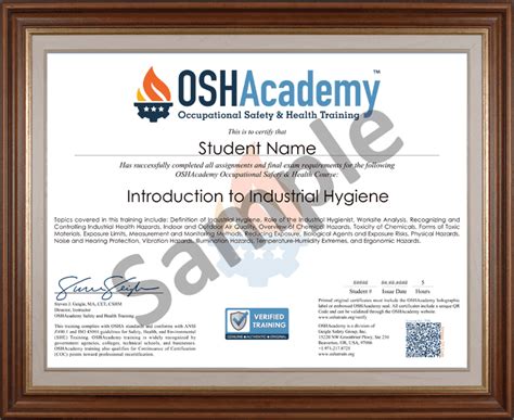 The international certified food safety manager (icfsm) is jointly accredited under both the cfp standards and the iso 17024 standard. 750 Introduction to Industrial Hygiene - OSHAcademy free ...