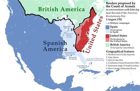 North American Borders Proposed By The Spain Near The End Of The