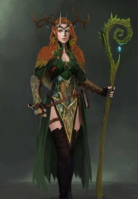 human female druid art gabshong