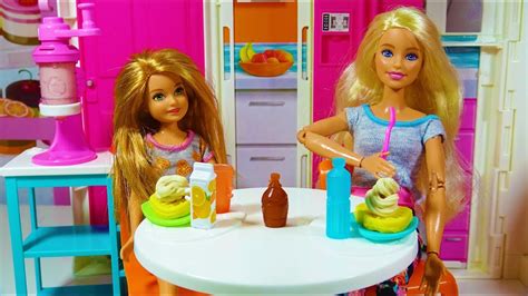 barbie stacie breakfast playset barbie baking ️morning routine and ella s corner youtube
