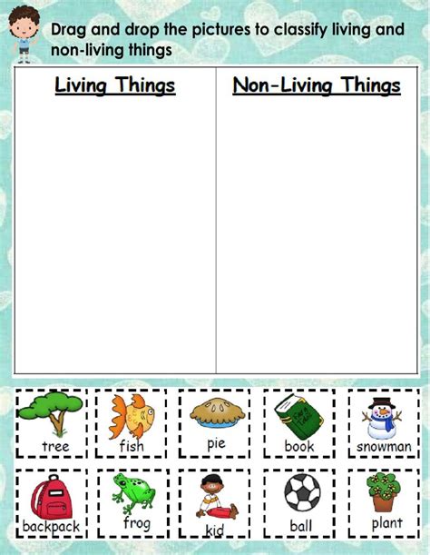 living non living kindergarten worksheet