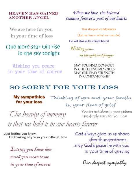 Signing a sympathy card isn't easy. Free Printable Sympathy Verses | Free Printable A to Z