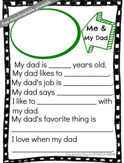 All About My Dad Free Printables Father S Day Activit