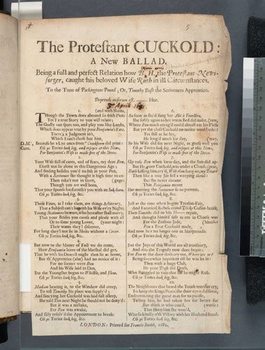 The Protestant Cuckold A New Ballad Being A Full And Perfect Relation