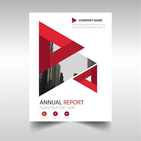 Free Vector Red Business Brochure Template With Geometrical Shapes