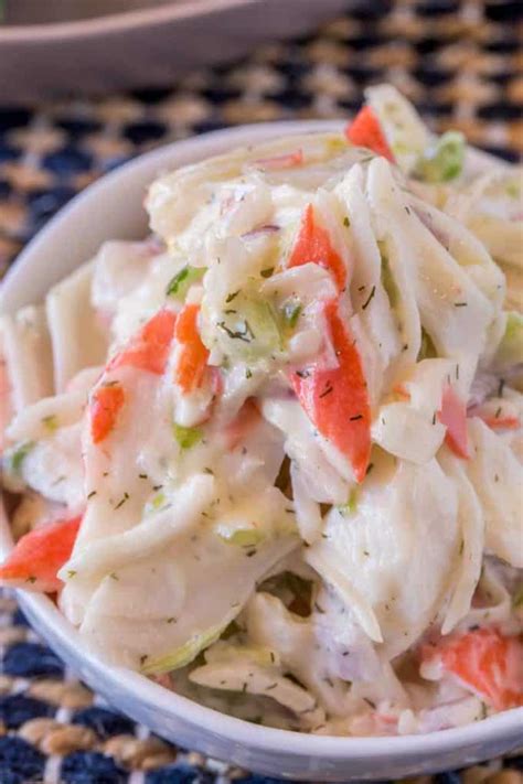 Deli crab salad isn't even made with real crab meat it is made with imitation crab meat. Crab Salad (Seafood Salad) - Dinner, then Dessert