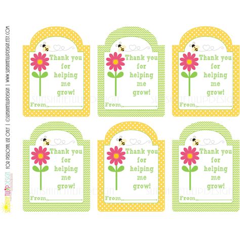 Printable Teacher Appreciation T Tags Thank You For
