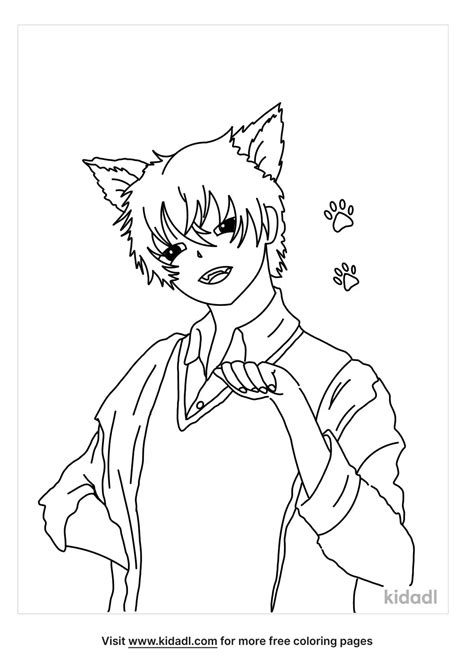 Free Anime Dog Boy Coloring Page Coloring Page Printables Kidadl