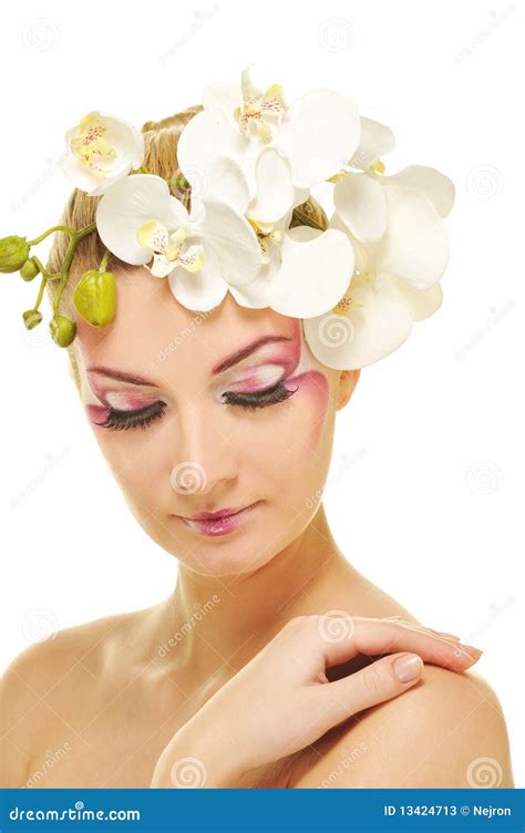 Woman With Creative Make Up Stock Image Image Of Artistic Girl 13424713