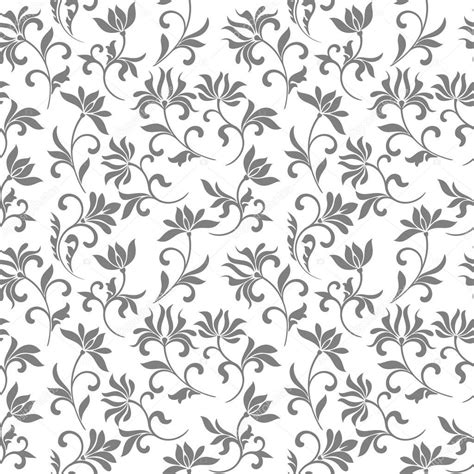 Elegant Seamless Pattern With Floral Tracery On A White Background For