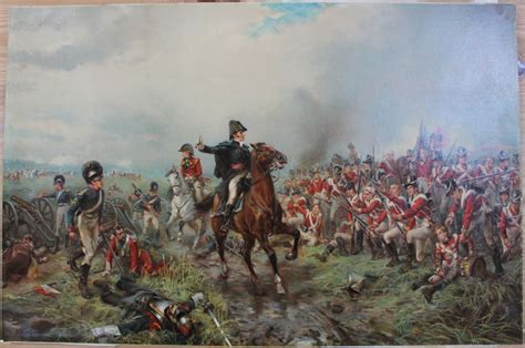The battle of waterloo was won on the playing fields of eton. The Duke of Wellington at Waterloo chromolitho with some ...