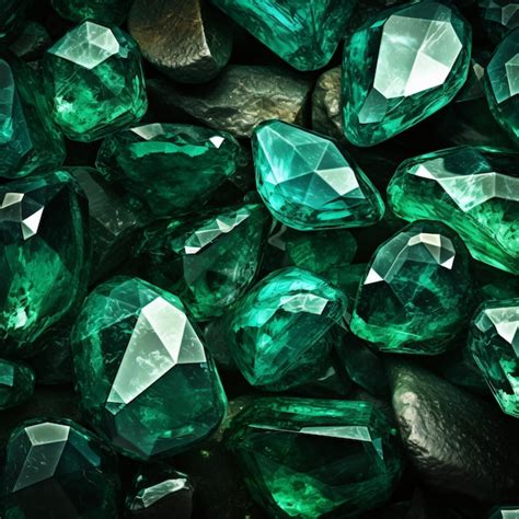 Premium Ai Image Emerald Green Gemstone Background Gemstones