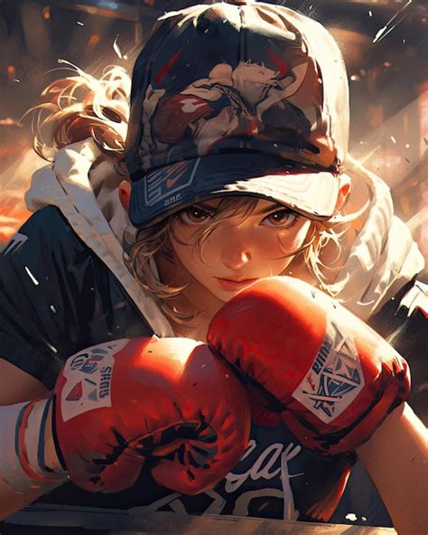 Premium Ai Image Anime Girl In Boxing Pose