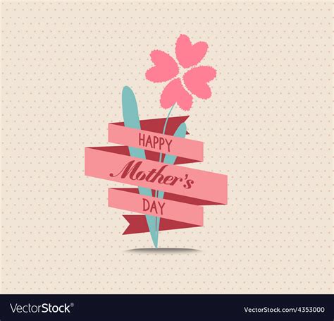 Mothers Day Flower Greeting Card Royalty Free Vector Image